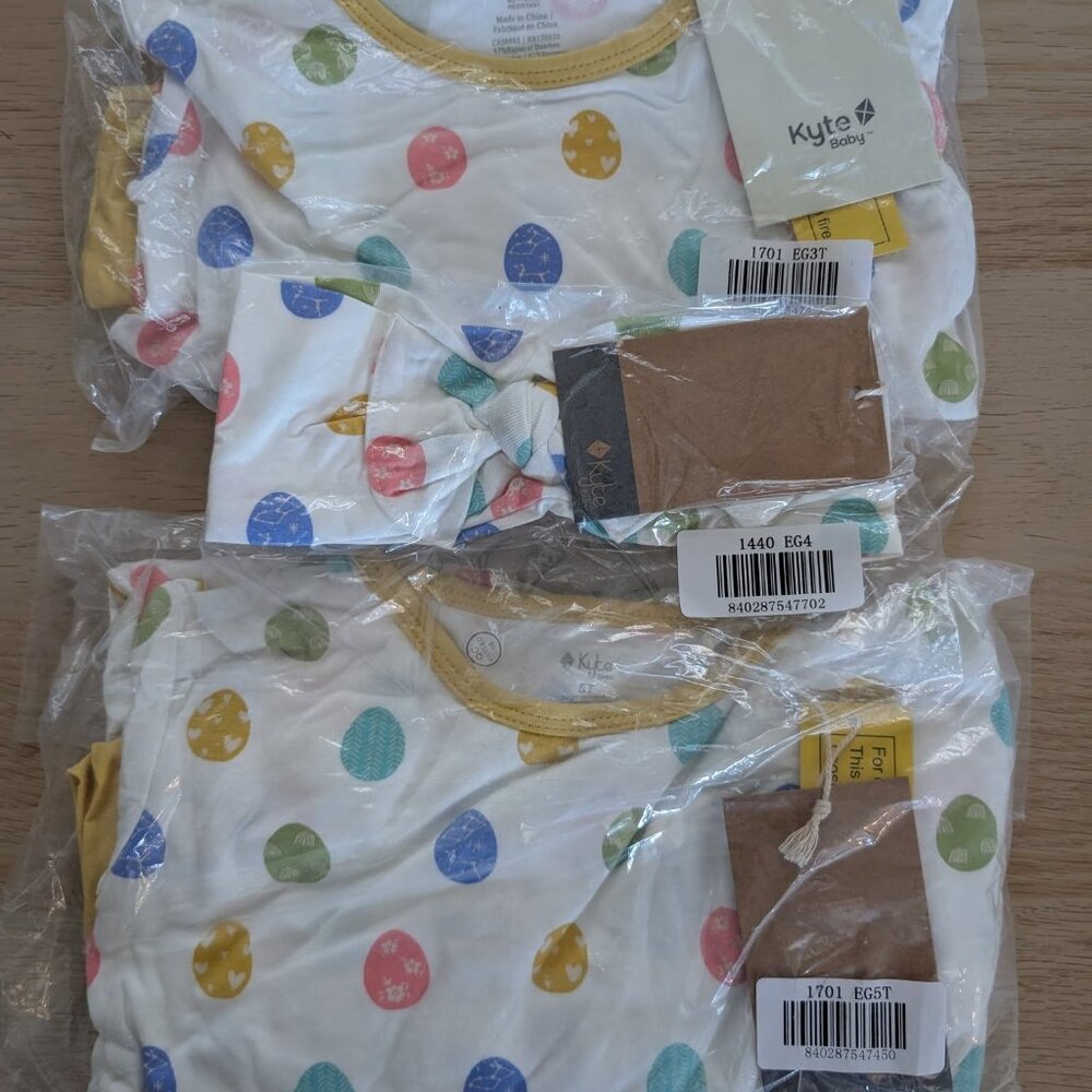 KYTE Baby Easter PJs 3T NWT (size 5T/bow sold separately)